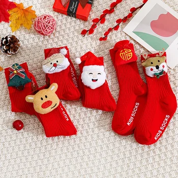Karácsonyi Baba csúszásmentes Padló Zokni Nagy Piros Gyermekek Midtube Bao Bao Új Év Instagram Zokni Robbanás